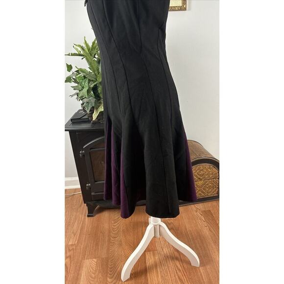 TOMMY HILFIGER Womens Black And Purple Sleeveless Fit & Flare Dress 6 - Picture 6 of 13